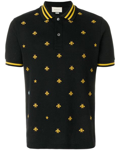 gucci polos for sale|gucci bee embroidered polo shirt.